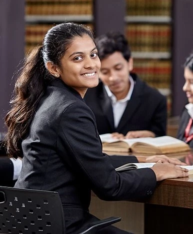 Law students in courtroom simulation